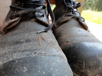 Old leather boots